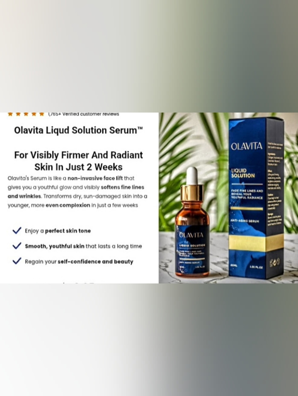 OLAVITA LIQUID SOLUTION Serum - AGE ERACE FORMULA / Anti-aging Serum ⭐